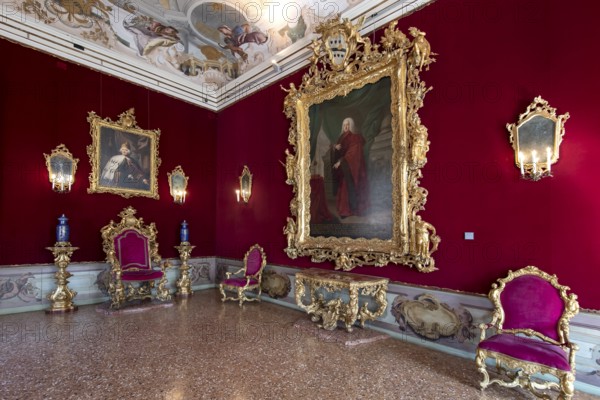 Throne Room, Ca' Rezzonico, Palace, Museo del Settecento Veneziano Museum of 18th century Venice,