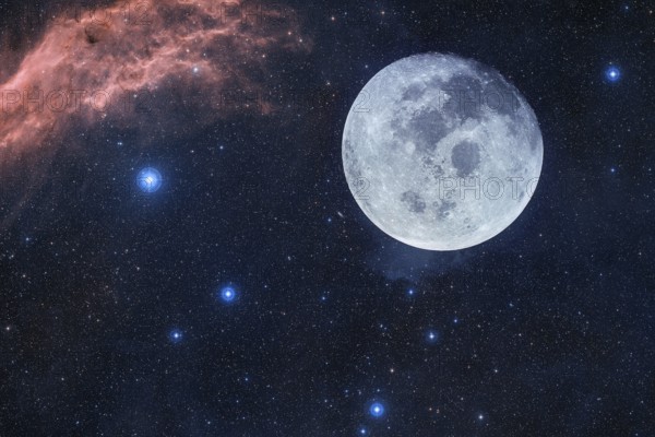 Moon. Solar system. Cosmos art. Elements of this image furnished by NASA