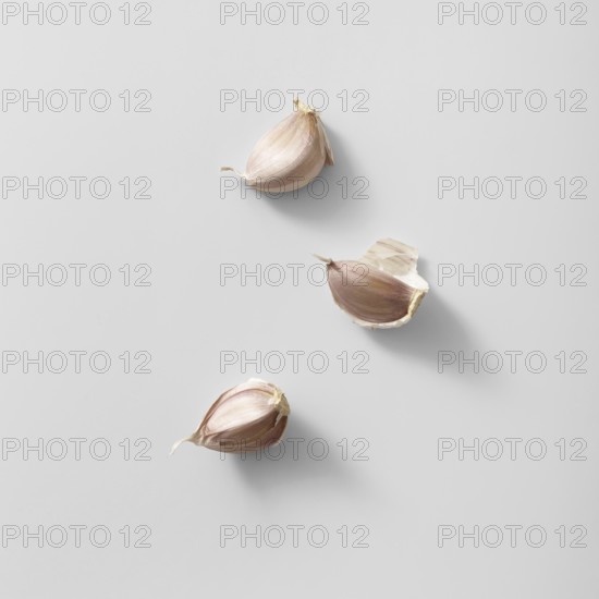 Top view three garlic cloves. Resolution and high quality beautiful photo