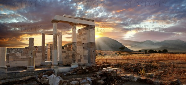 Greek Temple of Dimitras - Naxos Cylcades Islands, Greece, Europe