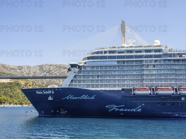 Cruise ship, Mein Schiff 6, detail, near Dubrovnik, Dalmatia, Croatia, Europe