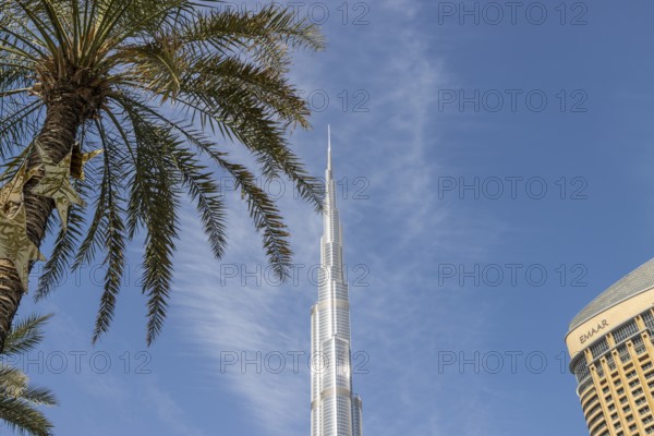 Burj Khalifa, the highest skyscraper of Dubai and the tallest structure in the world, photographed