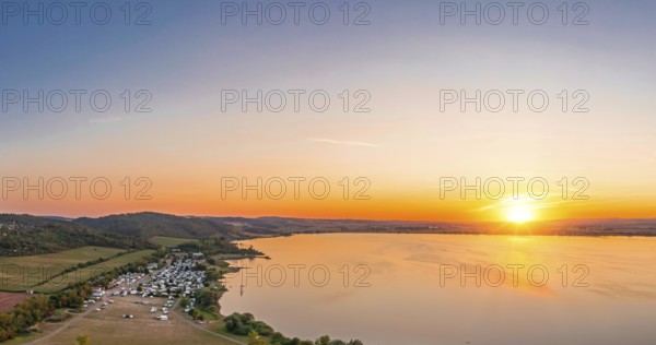 Kelbra reservoir at sunset
