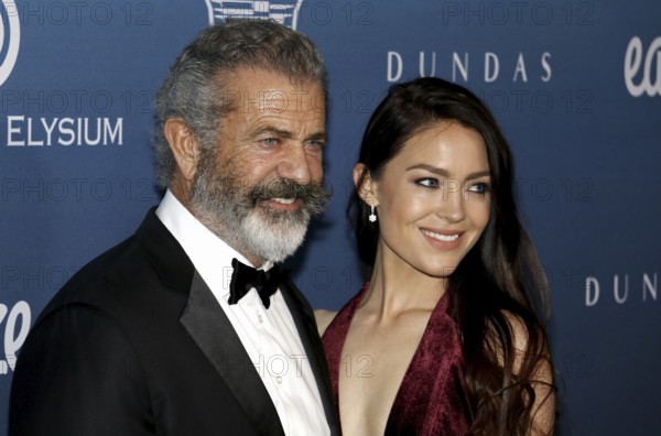 Mel Gibson and Rosalind Ross at the Art Of Elysium's 12th Annual Heaven Celebration held at the
