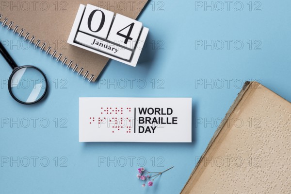 World braille day arrangement top view