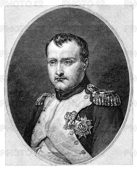 Napoleon Bonaparte aka Napoleon I (1769-1821) . Vintage engraving from Harpers Monthly magazine