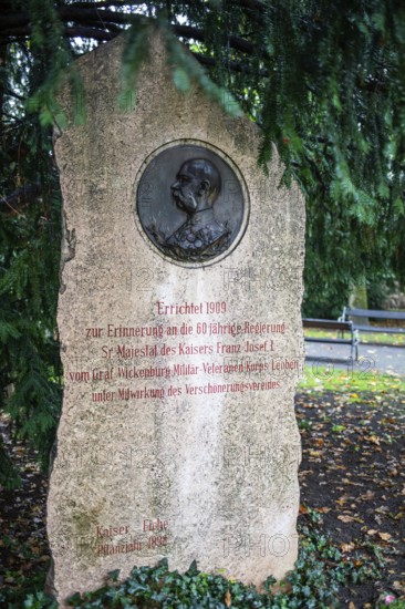 Memorial stone for Emperor Franz Josef I for the planting of an imperial oak, Leoben, Styria,