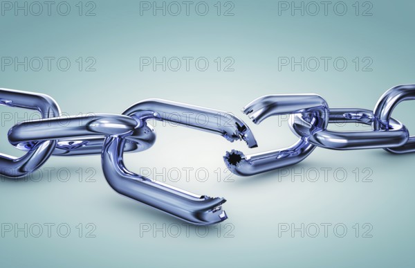 3D rendering of a broken chain