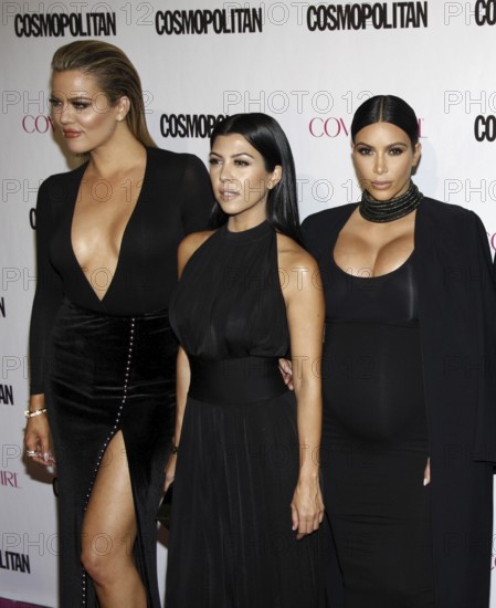 Khloe Kardashian, Kourtney Kardashian and Kim Kardashian at Cosmopolitan Magazine's 50th Birthday