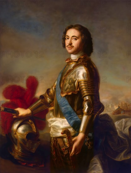 Portrait of Peter the Great, Peter I or Pyotr Alexeyevich Romanov, 1672-1725, Emperor of the