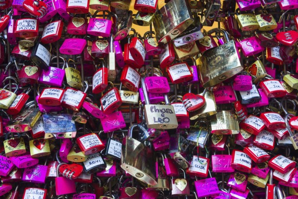 Love Padlocks in face of Juliet House in Verona, Italy, site of Romeo and Juliet Drama, Europe