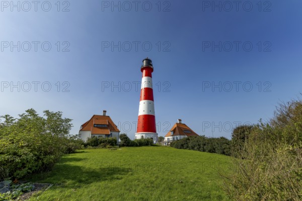 40 metre high Westerheversand lighthouse built in 1906 on the Eiderstedt peninsula in the Wadden