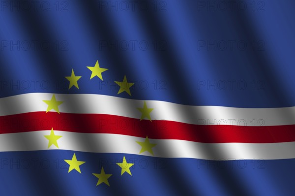 The Cape Verde flag flying in the wind