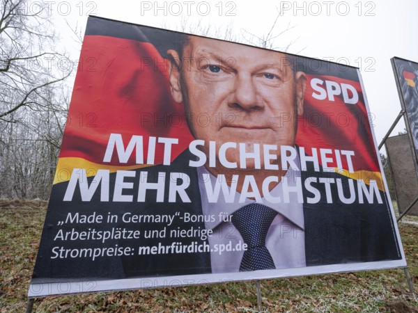 Election poster of the SPD for the federal election on 23 February 2025 with a portrait of Federal