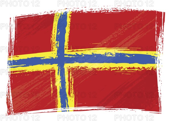 Orkney flag created in grunge style