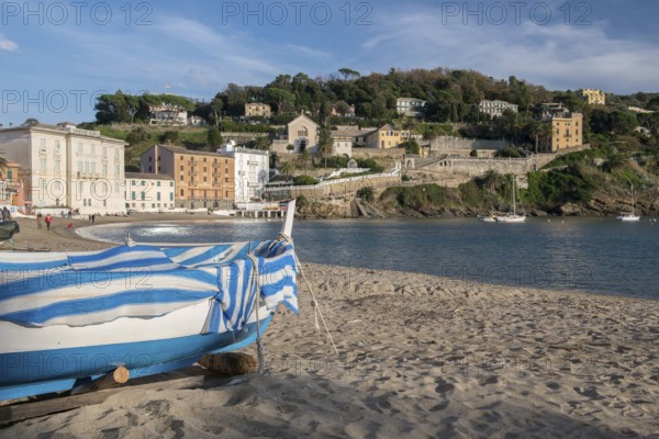 Fishing boat on the Baia del Silenzio in Sestri Levante, Liguria