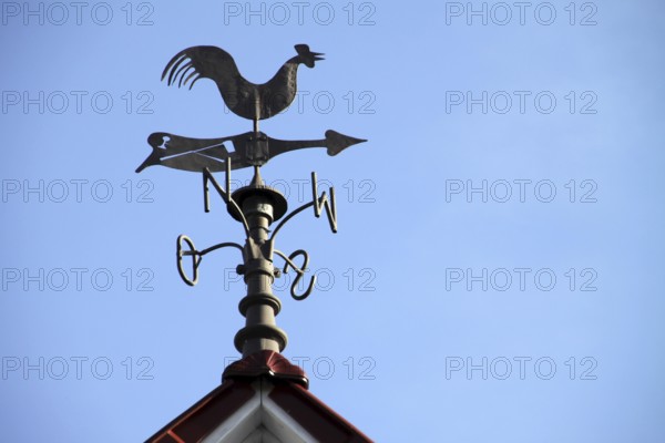 Weathercock on a roof in Lothe