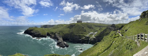 Panorama, Coast, Coastal landscape, Camelot Castle Hotel, Tintagel Castle, Tintagel, England, Great