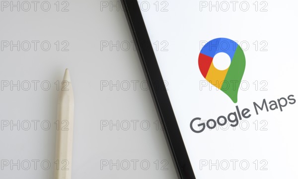 Google maps logo is displayed on iPad