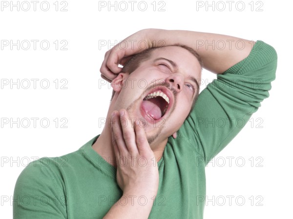 young man with crazy facial expreesion
