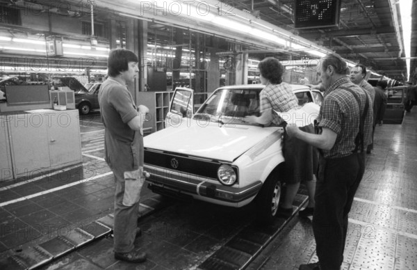 Production of the Golf at the VW plant on 10. 05. 1979 in Wolfsburg, Germany, Europe