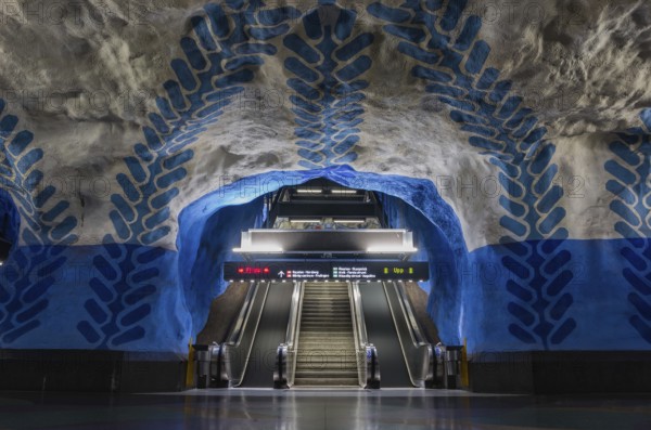 A picture of the blue line of the T-Centralen subway station (Stockholm)