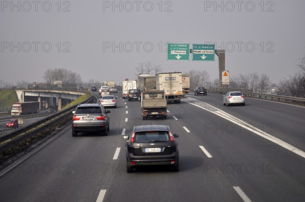 Italian motorway near Milan, toll motorway, Viacard, Telepass, Alt Statione