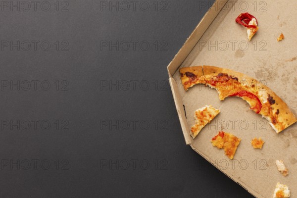Leftover pizza food copy space