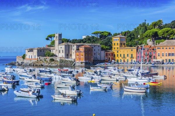 View of the Bay of Silence in Sestri Levante, Liguria, Italy, Europe