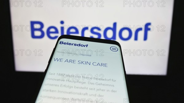 Stuttgart, Germany, 09-09-2023: Mobile phone with webpage of German consumer goods company