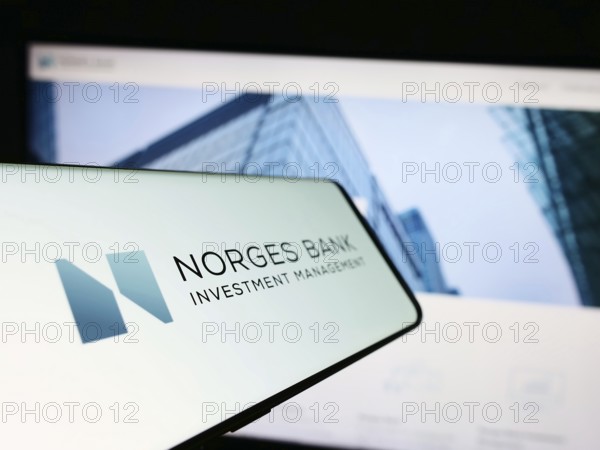 Stuttgart, Germany, 04-02-2023: Mobile phone with logo of Norges Bank Investment Management (NBIM)