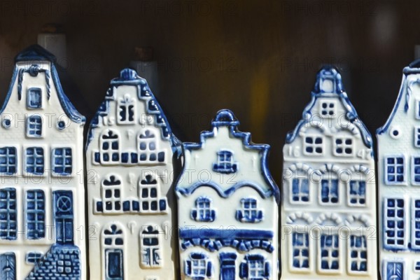Amsterdam, the netherlands, September 18, 2020. KLM houses, collection of Delft's blue houses