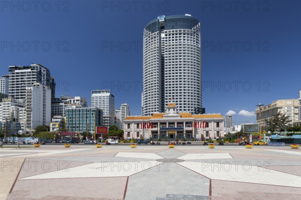 Beach promenade with hotels in the center of Nha Trang, province Khan Hoa, Vietnam, VietNam, Asia