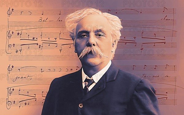 Portrait of Gabriel Fauré, 1845-1924, French composer, digitally edited according to a photograph