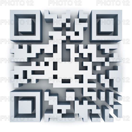 QR Code, 3d rendered image