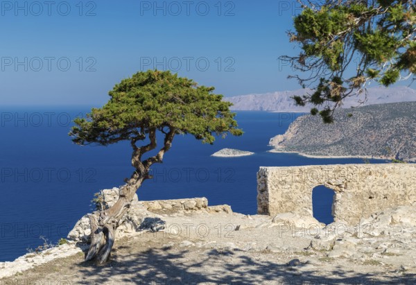 Monolithos castle ruins, Rhodes, Greece, Europe