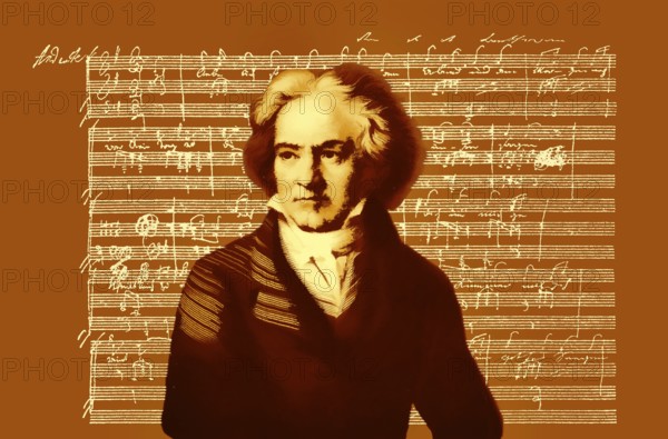 Hand-written musical notation, love song, Zärtliche Liebe, 1795, Ludwig van Beethoven, 1770 -1827,