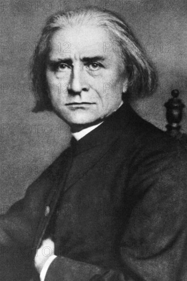 Franz Liszt (1811-1886) on engraving from 1908. Hungarian composer, pianist, conductor and teacher.