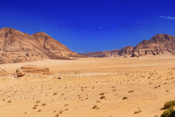 View of the Wadi Rum at Barrah Canyon, Jordan, Asia