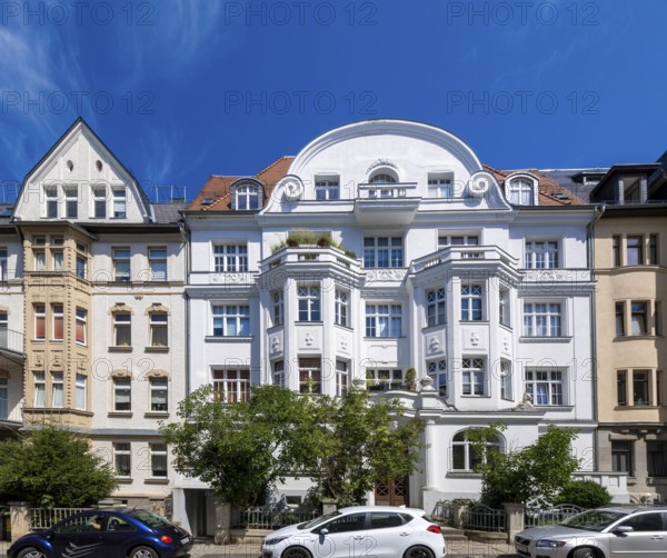 Art Nouveau house in the Kaßberg district of Chemnitz, which is one of the largest Wilhelminian and