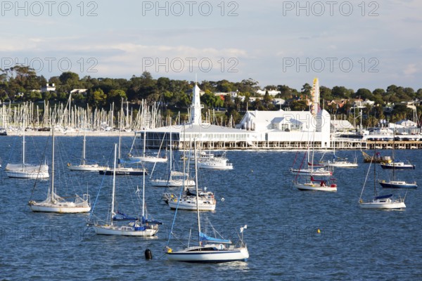 Cunningham Pier and Geelong waterfront on a warm summer#39, s evening in Victoria, Australia,