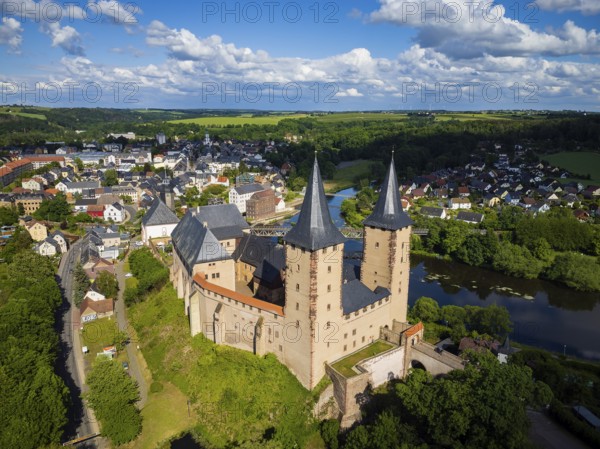 Rochlitz Castle is located in the west of the town of Rochlitz above the Zwickauer Mulde river in