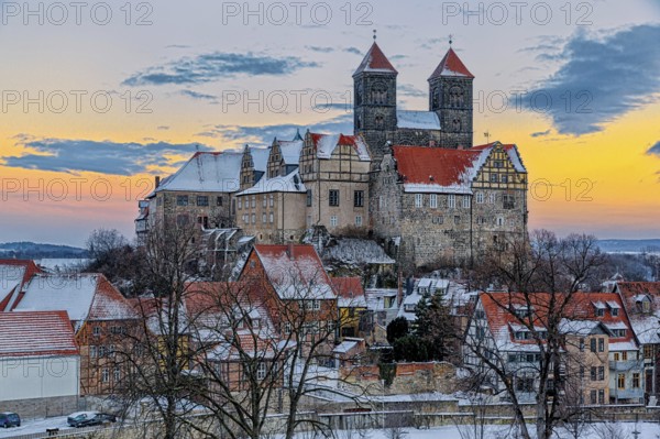 Quedlinburg Castle at sunset