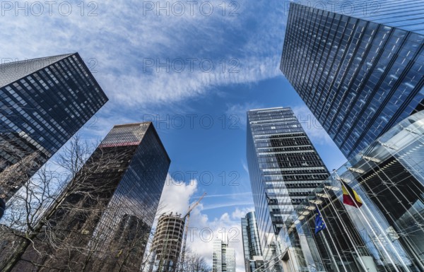 Brussels, Belgium, 03 10 2019: the contemporary North Galaxy tower with the Federal government