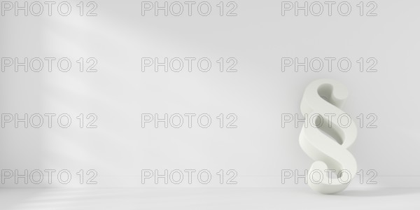 Paragraph icon in a bright room with space for text, 3d rendering