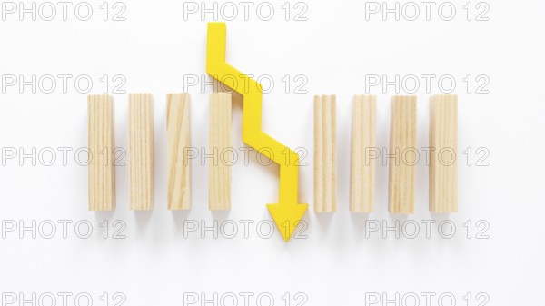 Wooden blocks arrow table