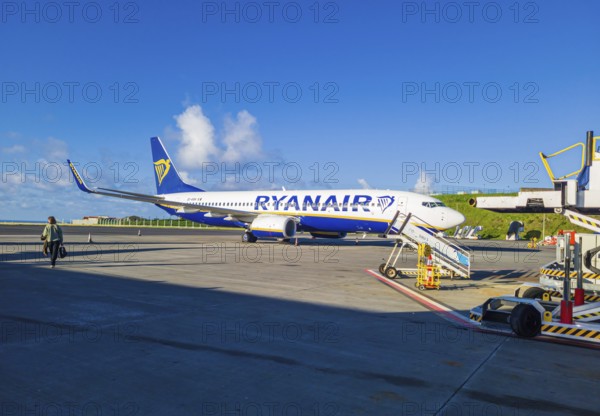 Ryanair plane parking at Joao Paulo II Airport