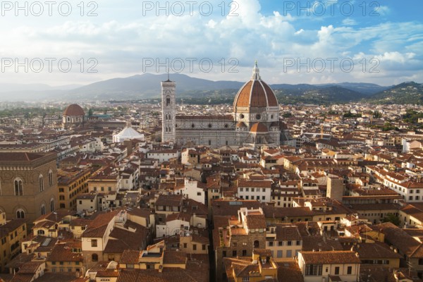 Florence cityscape with Duomo Santa Maria Del Fiore from Piazzale Michelangelo, Italy, Europe