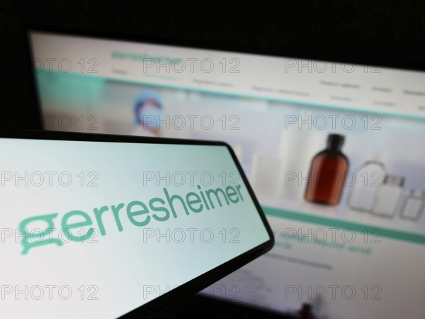 Stuttgart, Germany, 05-21-2022: Mobile phone with logo of German packaging company Gerresheimer AG