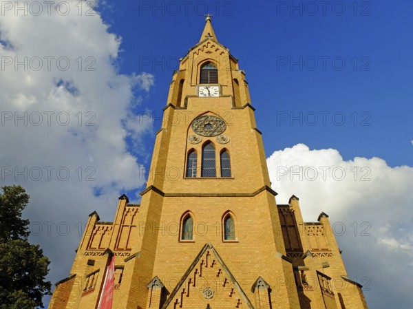 Friedenskirche church in Leipzig's Gohlis district in bright sunshine. Things, Germany, Europe